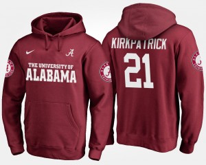 Men's Alabama Crimson Tide #21 Dre Kirkpatrick Crimson Name and Number Hoodie 440315-427