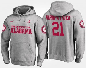 Men's Alabama Crimson Tide #21 Dre Kirkpatrick Gray Name and Number Hoodie 637133-559
