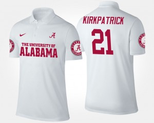Men's Alabama Crimson Tide #21 Dre Kirkpatrick White Name and Number Polo 880066-738
