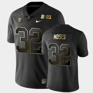 Men's Alabama Crimson Tide #32 Dylan Moses Black Golden Playoff 2021 National Championship Jersey 550536-303