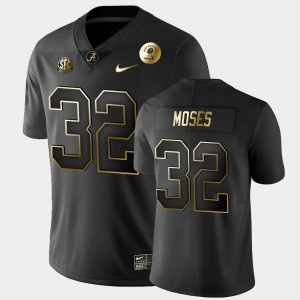 Men's Alabama Crimson Tide #32 Dylan Moses Black Golden Edition 2021 Rose Bowl Jersey 191967-427
