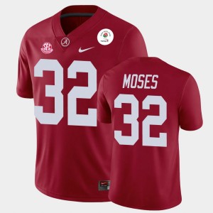 Men's Alabama Crimson Tide #32 Dylan Moses Crimson Champions 2021 Rose Bowl Jersey 604672-124
