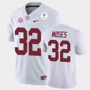 Men's Alabama Crimson Tide #32 Dylan Moses White Champions 2021 Rose Bowl Jersey 963114-225