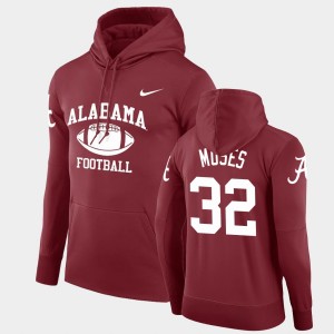 Men's Alabama Crimson Tide #32 Dylan Moses Crimson Legend Pullover Retro Football Hoodie 807979-268