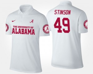 Men's Alabama Crimson Tide #49 Ed Stinson White Name and Number Polo 997776-723