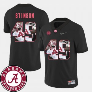 Men's Alabama Crimson Tide #49 Ed Stinson Black Football Pictorial Fashion Jersey 445774-146