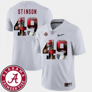 Men's Alabama Crimson Tide #49 Ed Stinson White Football Pictorial Fashion Jersey 828670-751