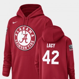 Men's Alabama Crimson Tide #42 Eddie Lacy Crimson Football Performance Champ Drive Hoodie 464796-494