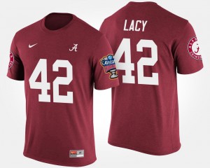 Men's Alabama Crimson Tide #42 Eddie Lacy Crimson Sugar Bowl Bowl Game T-Shirt 427430-586