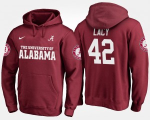 Men's Alabama Crimson Tide #42 Eddie Lacy Crimson Name and Number Hoodie 292992-896