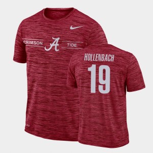 Men's Alabama Crimson Tide #19 Stone Hollenbach Crimson Sideline Legend Performance GFX Velocity T-Shirt 522979-526