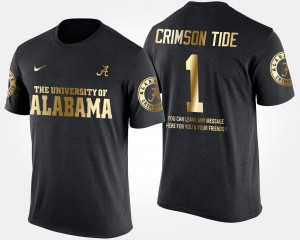 Men's Alabama Crimson Tide #1 Black No.1 Short Sleeve With Message Gold Limited T-Shirt 530510-608