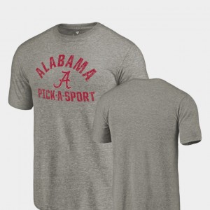 Men's Alabama Crimson Tide Gray Tri-Blend Distressed Pick-A-Sport T-Shirt 812523-560