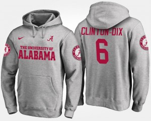 Men's Alabama Crimson Tide #6 Ha Ha Clinton-Dix Gray Name and Number Hoodie 256609-962