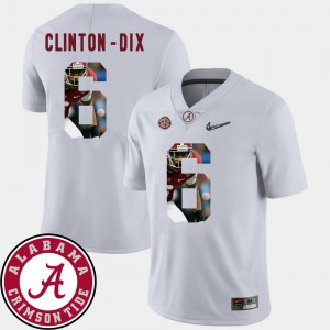 Men's Alabama Crimson Tide #6 Ha Ha Clinton-Dix White Football Pictorial Fashion Jersey 986975-672