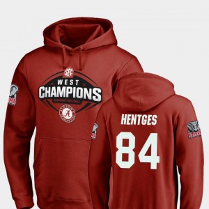 Men's Alabama Crimson Tide #84 Hale Hentges Crimson Football 2018 SEC West Division Champions Hoodie 955337-710