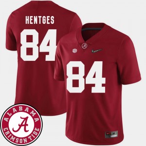Men's Alabama Crimson Tide #84 Hale Hentges Crimson 2018 SEC Patch College Football Jersey 855021-996