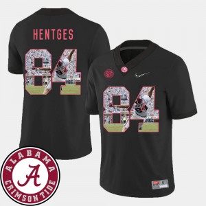Men's Alabama Crimson Tide #84 Hale Hentges Black Football Pictorial Fashion Jersey 138258-278
