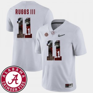 Men's Alabama Crimson Tide #11 Henry Ruggs III White Football Pictorial Fashion Jersey 445224-827