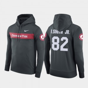 Men's Alabama Crimson Tide #82 Irv Smith Jr. Anthracite Football Performance Sideline Seismic Hoodie 492573-587