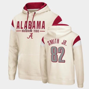 Men's Alabama Crimson Tide #82 Irv Smith Jr. Cream Pullover Fortress Hoodie 775937-191