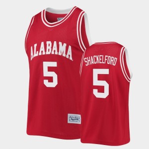 Men's Alabama Crimson Tide #5 Jaden Shackelford Crimson Classic Commemorative Basketball Jersey 907454-267