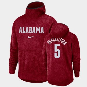 Men's Alabama Crimson Tide #5 Jaden Shackelford Crimson Pullover Team Logo Basketball Spotlight Hoodie 876894-518