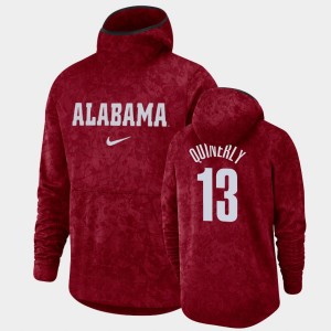 Men's Alabama Crimson Tide #13 Jahvon Quinerly Crimson Pullover Team Logo Basketball Spotlight Hoodie 349489-458