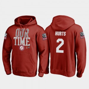 Men's Alabama Crimson Tide #2 Jalen Hurts Crimson College Football Playoff Counter 2018 Orange Bowl Bound Hoodie 444434-124