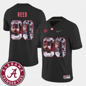 Men's Alabama Crimson Tide #90 Jarran Reed Black Football Pictorial Fashion Jersey 534984-126