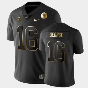 Men's Alabama Crimson Tide #16 Jayden George Black Golden Edition 2021 Rose Bowl Jersey 842892-106