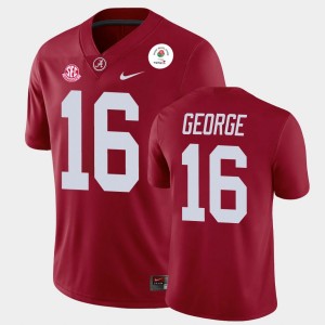 Men's Alabama Crimson Tide #16 Jayden George Crimson Champions 2021 Rose Bowl Jersey 115957-419