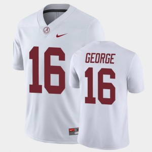 Men's Alabama Crimson Tide #16 Jayden George White Game College Football Jersey 159333-293