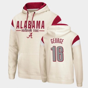 Men's Alabama Crimson Tide #16 Jayden George Cream Pullover Fortress Hoodie 560328-398