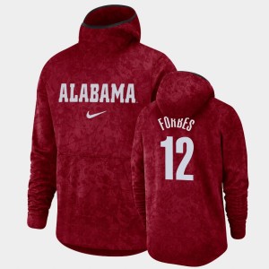 Men's Alabama Crimson Tide #12 Jaylen Forbes Crimson Pullover Team Logo Basketball Spotlight Hoodie 291605-366