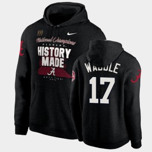 Men's Alabama Crimson Tide #17 Jaylen Waddle Black History Made Pullover 2020 National Champions Hoodie 450268-362