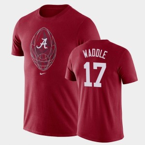 Men's Alabama Crimson Tide #17 Jaylen Waddle Crimson Legend Football Icon T-Shirt 514332-663