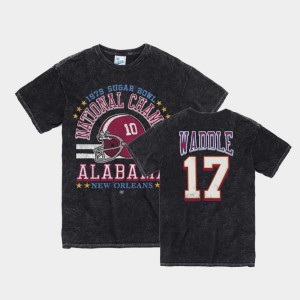 Men's Alabama Crimson Tide #17 Jaylen Waddle Black 1979 Sugar Bowl Vintage Tubular T-Shirt 496112-944