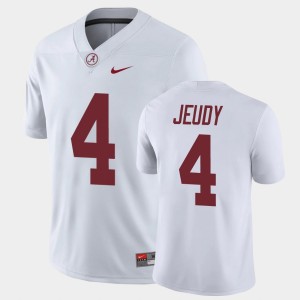 Men's Alabama Crimson Tide #4 Jerry Jeudy White Game College Football Jersey 337413-505