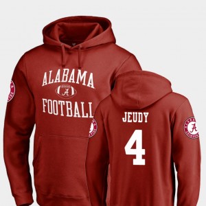 Men's Alabama Crimson Tide #4 Jerry Jeudy Crimson College Football Neutral Zone Hoodie 718850-358