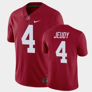 Men's Alabama Crimson Tide #4 Jerry Jeudy Crimson Alumni Player Football Game Jersey 180293-555