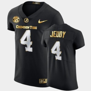 Men's Alabama Crimson Tide #4 Jerry Jeudy Black 2020-21 Authentic Golden Edition Jersey 766308-449