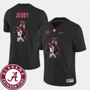 Men's Alabama Crimson Tide #4 Jerry Jeudy Black Football Pictorial Fashion Jersey 719141-699