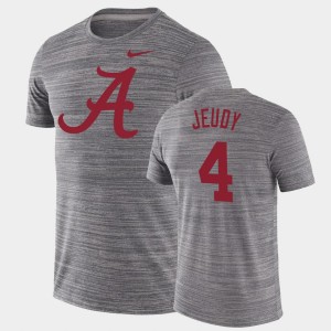 Men's Alabama Crimson Tide #4 Jerry Jeudy Charcoal Velocity Performance GFX Velocity T-Shirt 237795-886