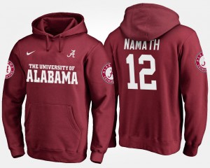 Men's Alabama Crimson Tide #12 Joe Namath Crimson Name and Number Hoodie 919685-463