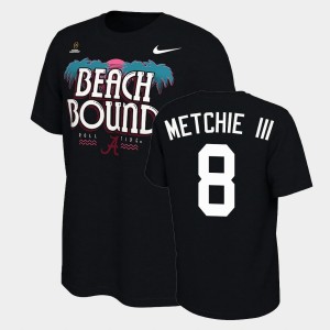 Men's Alabama Crimson Tide #8 John Metchie III Black Bound College Football Playoff 2021 National Championship T-Shirt 340614-300