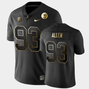 Men's Alabama Crimson Tide #93 Jonathan Allen Black Golden Edition 2021 Rose Bowl Jersey 896412-772
