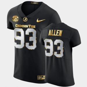 Men's Alabama Crimson Tide #93 Jonathan Allen Black 2020-21 Authentic Golden Edition Jersey 832261-764