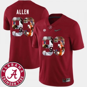 Men's Alabama Crimson Tide #93 Jonathan Allen Crimson Football Pictorial Fashion Jersey 828520-736