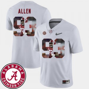 Men's Alabama Crimson Tide #93 Jonathan Allen White Football Pictorial Fashion Jersey 355164-134